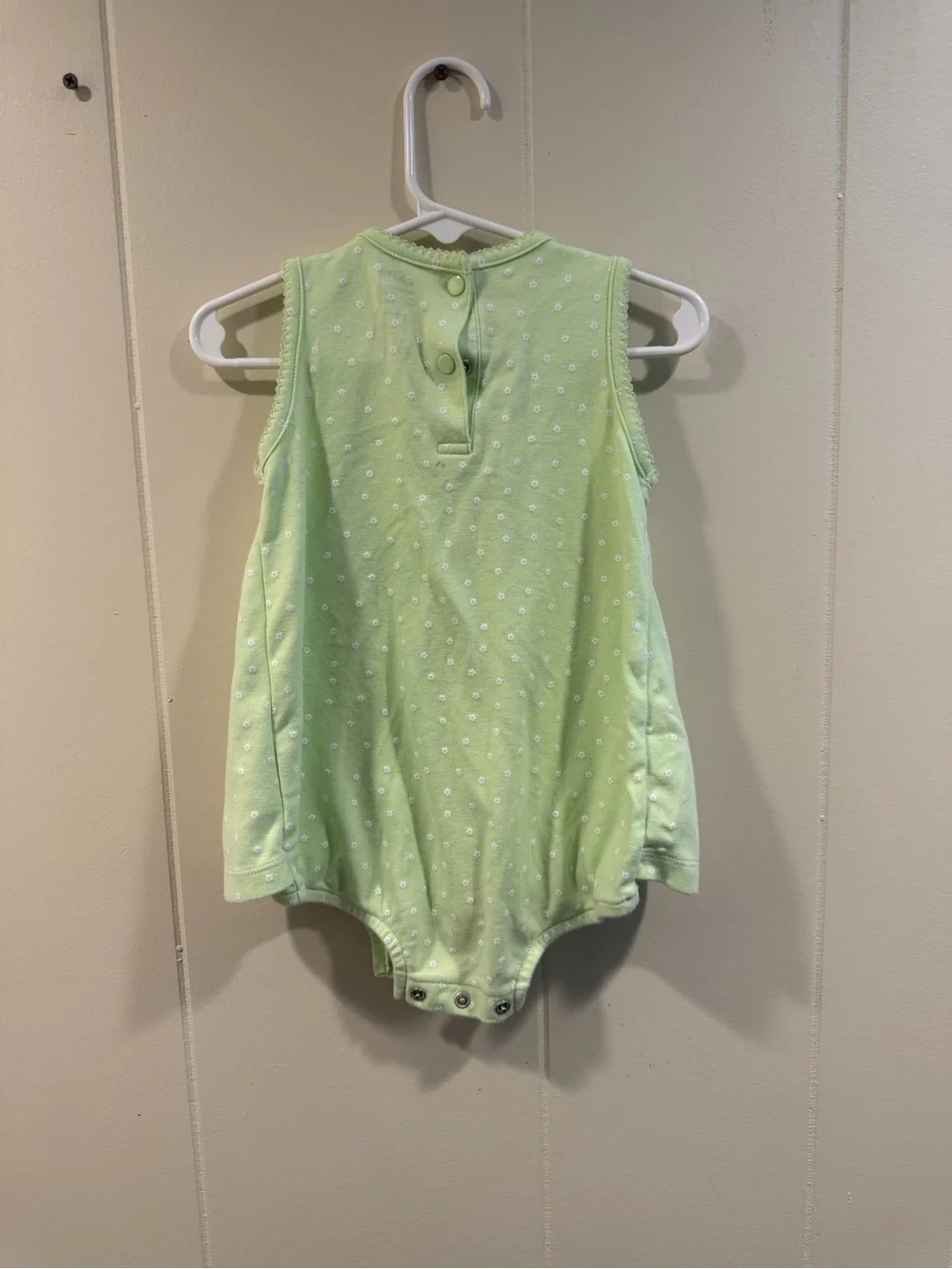 child of mine Light Green Floral Embroidered Sleeveless One-Piece